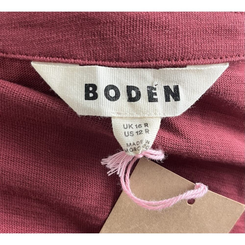 Boden Tilda Jersey T-Shirt Dress Rich Chestnut Coastal Minimalist Size 12R NWT - Picture 8 of 9